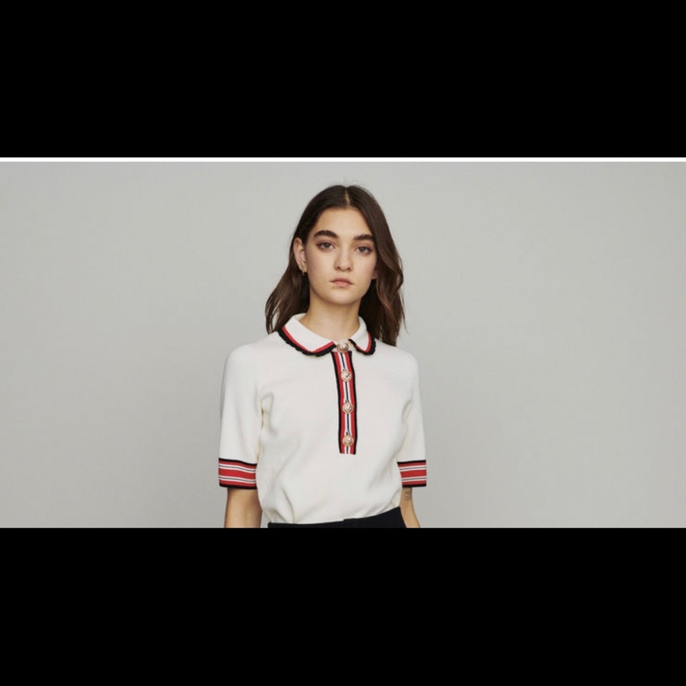 MAJE SHIRT BLOCK-STICH KNIT